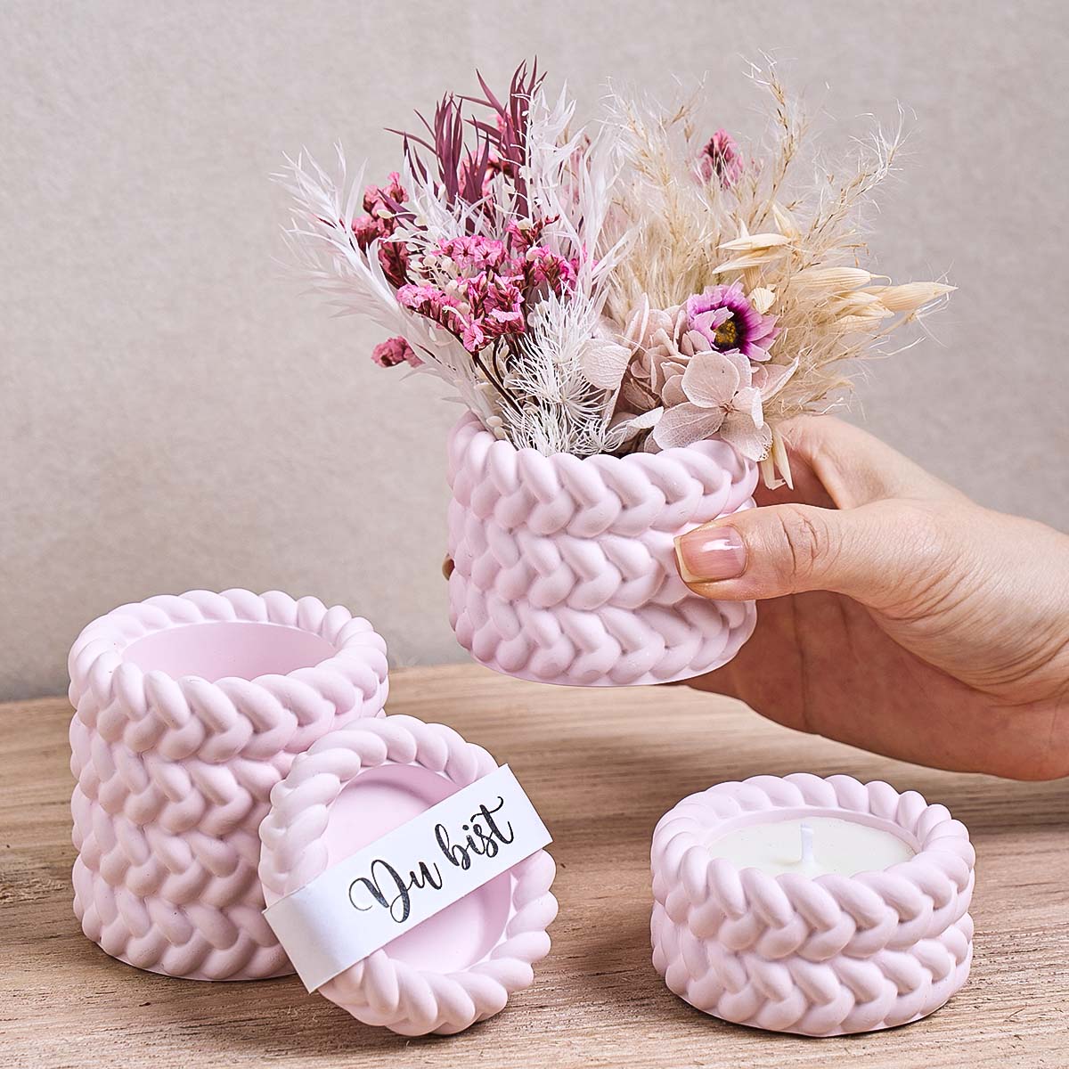 Serving Tray Mold - Woven Candle Jar Silicone Mold DIY