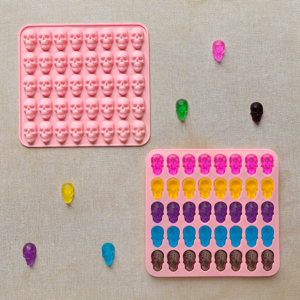 1pc 40 hole skull shaped bakin – Silicone Mold Tray Bewertung und Preis