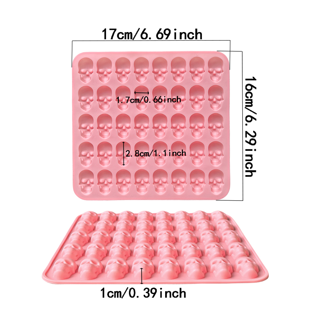 1pc 40 hole skull shaped bakin – Silicone Mold Tray Bewertung und Preis