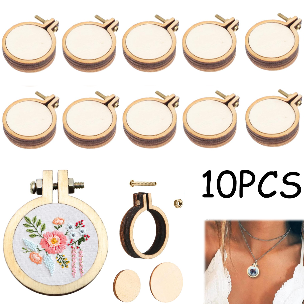 10Pcs/Set Wooden Mini Embroide – Wood Ring Blank Bewertung und Preis