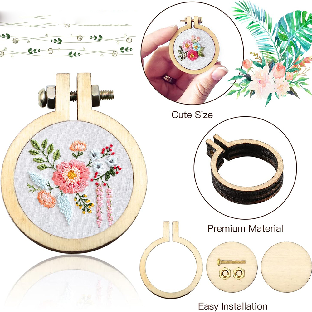 10Pcs/Set Wooden Mini Embroide – Wood Ring Blank Bewertung und Preis