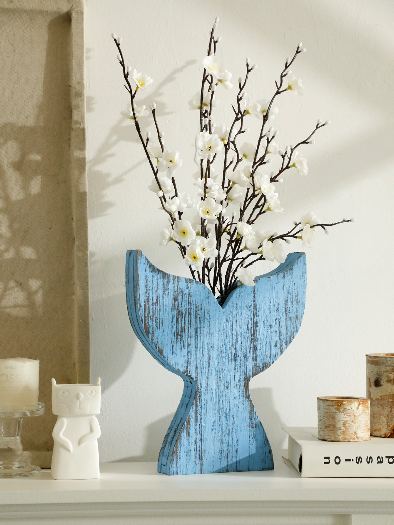 Nautical Wooden Vase Whale Tai – Dried Flower Bulk Bewertung und Preis