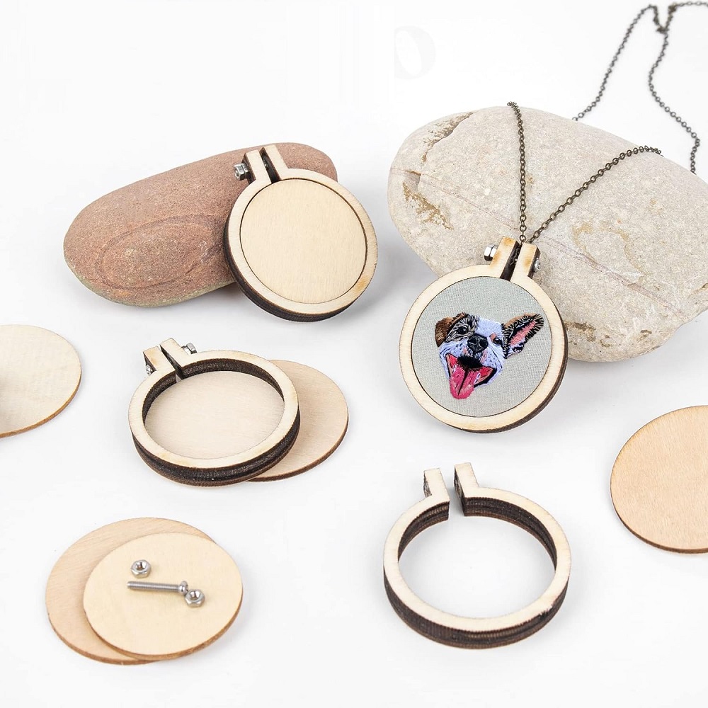 10PCS Mini Embroidery Hoop Woo – Wood Ring Blank Bewertung und Preis