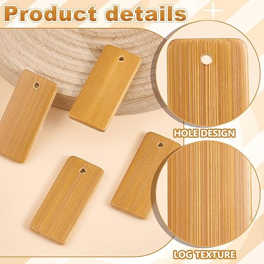 50pcs Wooden Tags Key Ring Bla – Wood Ring Blank Bewertung und Preis