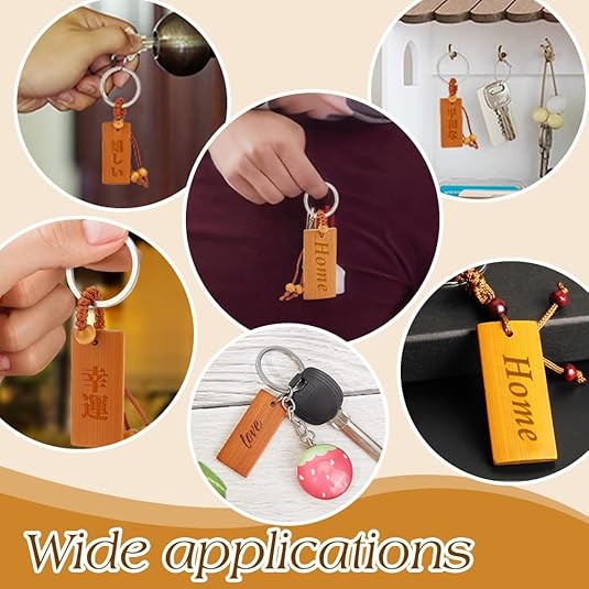 50pcs Wooden Tags Key Ring Bla – Wood Ring Blank Bewertung und Preis