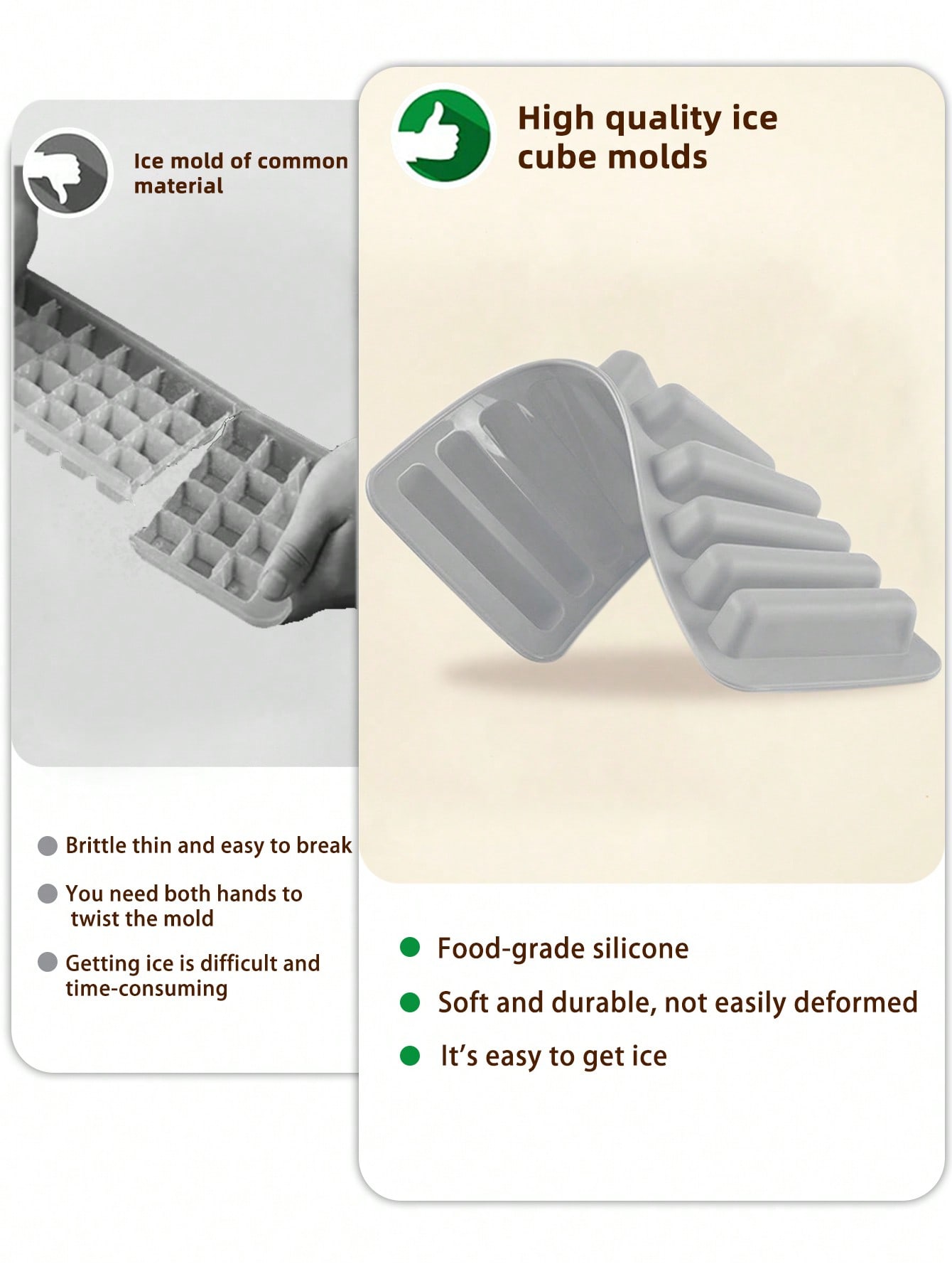 1pc Multi-grid Ice Cube Mold,  – Silicone Mold Tray Bewertung und Preis