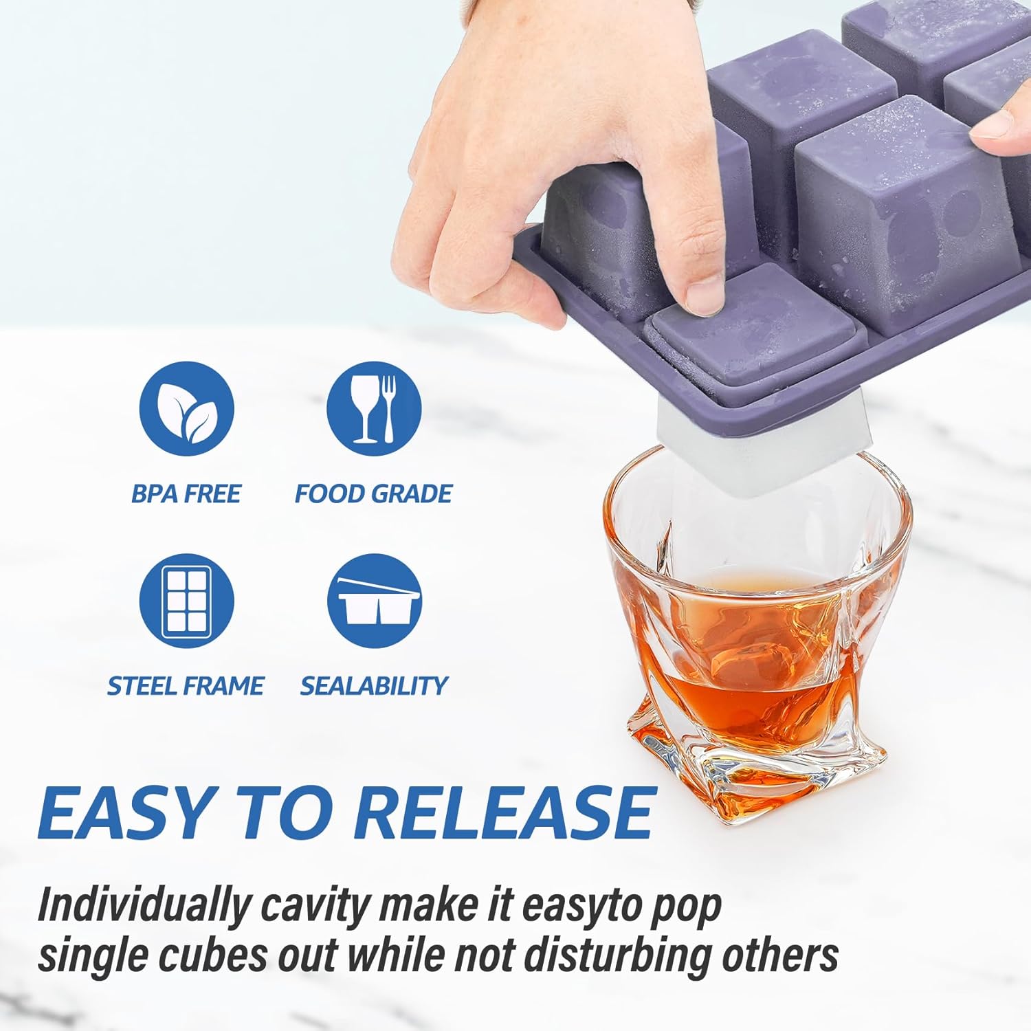2pack Large Silicone Ice Cube  – Silicone Mold Tray Bewertung und Preis