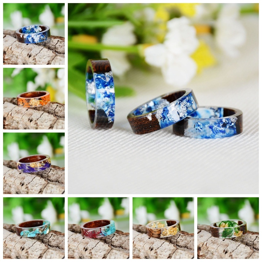 Creative Wooden Resin Ring for – Dried Flower Bulk Bewertung und Preis