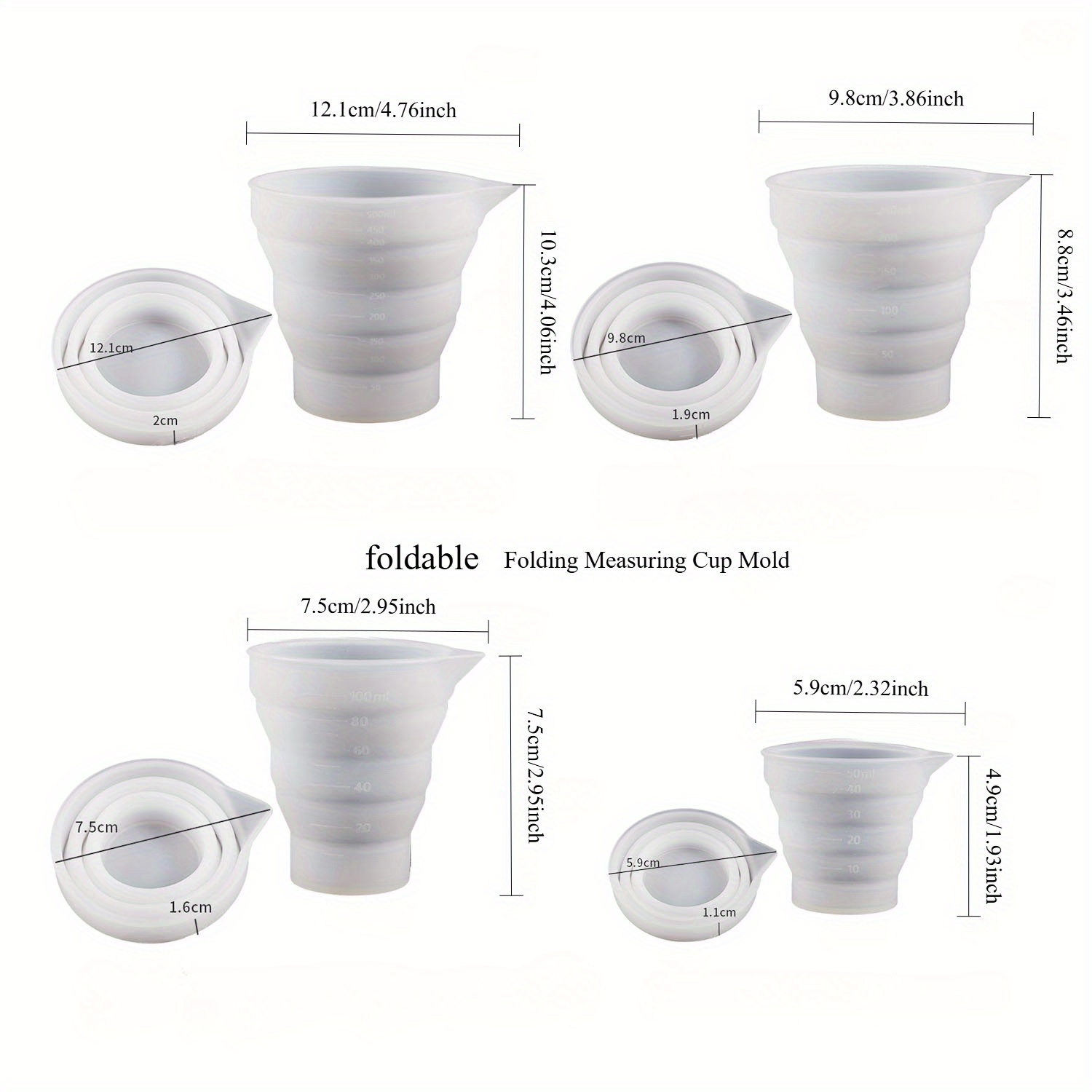 50-500ml Foldable Silicone Mea – Mixing Cup Silicone Bewertung und Preis